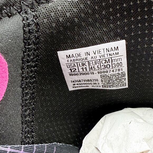 Reebok Mens Nano X3 Froning Sneaker US 12 EU 45.5 Black Pink Athletic NIB - Picture 12 of 12